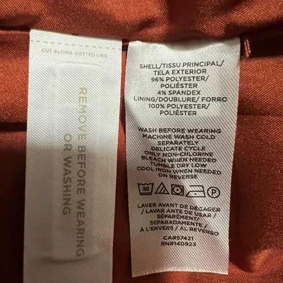 Loft Women’s Suede Burnt Orange Skirt with Hidden Side Zipper Size 8 - Picture 4 of 5